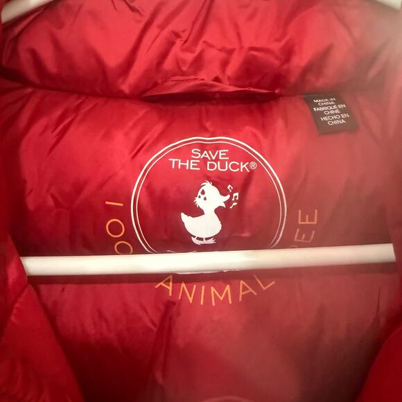 Save The Duck Women's Charlotte Vest Puffer Vest Animal Free Fiery Red Size 0 XS - Picture 7 of 8